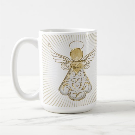 Gold Kerstengel van Grace Sunrays Koffiemok (Links)