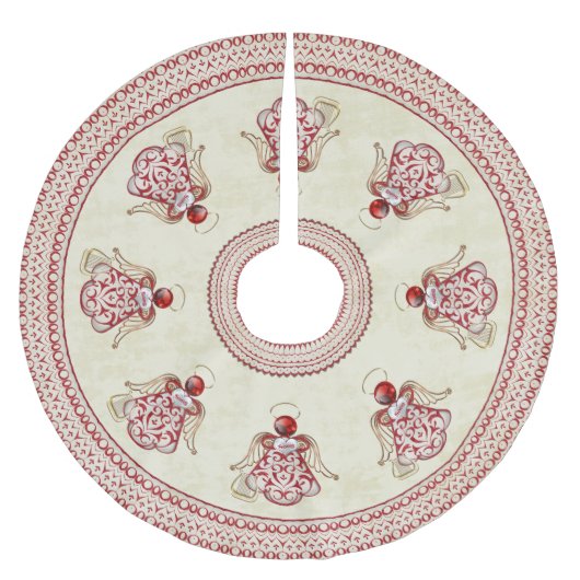 Gold-kerstengel van Song Red Filigree Kerstboom Rok (Voorkant)