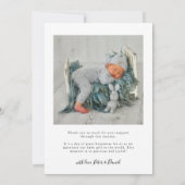 Gold Kerstfeest Joy Baby Foto Birth Aankondiging (Achterkant)