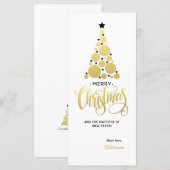Gold Kerstfeestdag Kaart (Voorkant / Achterkant)