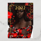 Gold Kerstfeestdag Kaart (Voorkant)