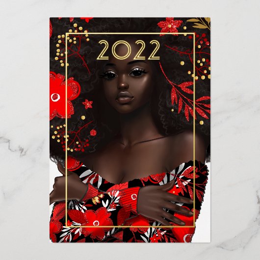 Gold Kerstfeestdag Kaart (Voorkant)