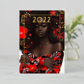 Gold Kerstfeestdag Kaart (Staand Voorkant)