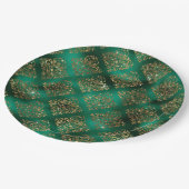 Gold Kerstfeestdag metallic Damask Elegant Papieren Bordje (Gekanteld)