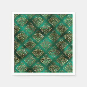 Gold Kerstfeestdag — Metallic Damask Servet