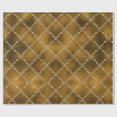 Gold kerstfeestdag metallische Damask Gift Cadeaupapier (Vlak)