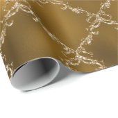 Gold kerstfeestdag metallische Damask Gift Cadeaupapier (Rol Hoek)