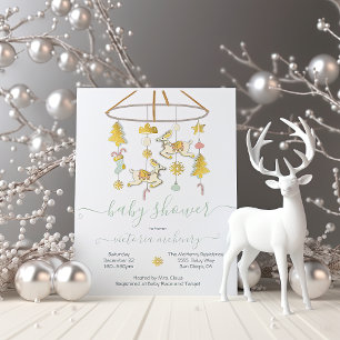 Gold kerstfeestdag mobiel Baby shower Kaart