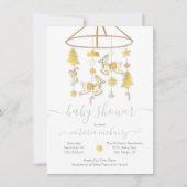 Gold kerstfeestdag mobiel Baby shower Kaart (Voorkant)