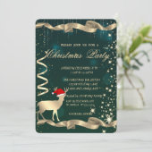 Gold-kerstfeestdag, sparkle, Green-kerstfeest Kaart (Staand voorkant)