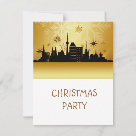 Gold-kerstfeestelijke uitnodiging (Voorkant)