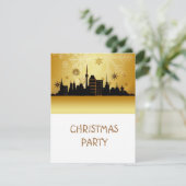 Gold-kerstfeestelijke uitnodiging (Staand voorkant)