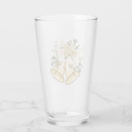 Gold kerstgebell Star WhiteFlower Glass Tumbler (Achterkant)