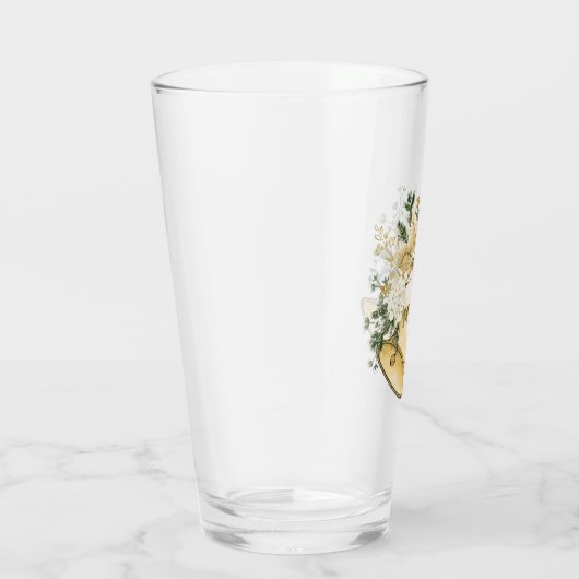 Gold kerstgebell Star WhiteFlower Glass Tumbler (Rechts)