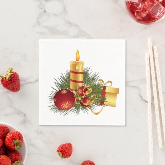 Gold kerstkaarde servetten (Insitu)