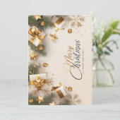 Gold-kerstkaart Feestdagenkaart (Staand voorkant)