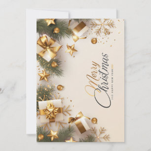 Gold-kerstkaart Feestdagenkaart