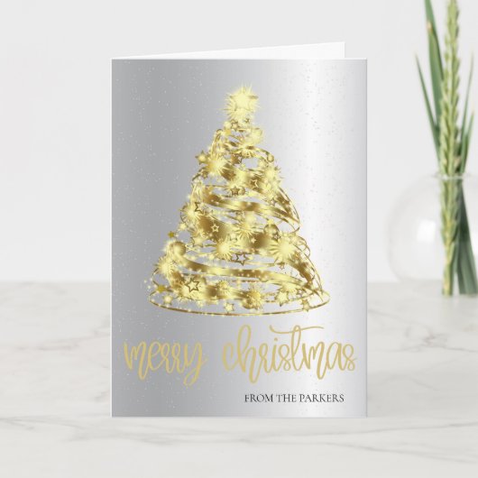 Gold-kerstkaarten | Elegant Sparkle Feestdagen Kaart (Voorkant)