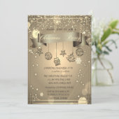 Gold, kerstkerstfeestfeest kaart (Staand voorkant)