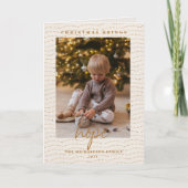 Gold Kerstkerstkaartenfoto Feestdagen Kaart (Voorkant)
