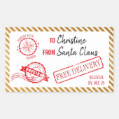 Gold kerstkerstkerstkerstcadeau Noordpool Rechthoekige Sticker (Voorkant)