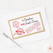 Gold kerstkerstkerstkerstcadeau Noordpool Rechthoekige Sticker (Envelop)