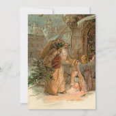 Gold  kerstman en Angel Feestdagenkaart (Voorkant)