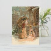 Gold  kerstman en Angel Feestdagenkaart (Staand voorkant)