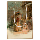 Gold  kerstman en Angel Medium Cadeauzakje (Achterkant)