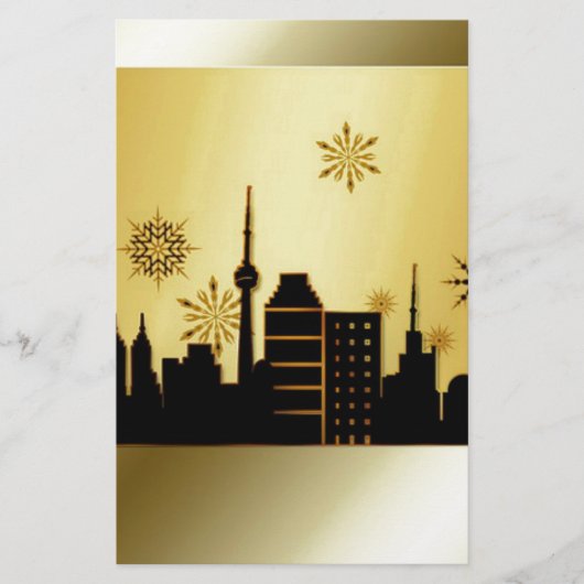 Gold Kerstmis Briefpapier (Voorkant)