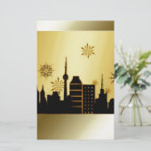 Gold Kerstmis Briefpapier (Staand voorkant)