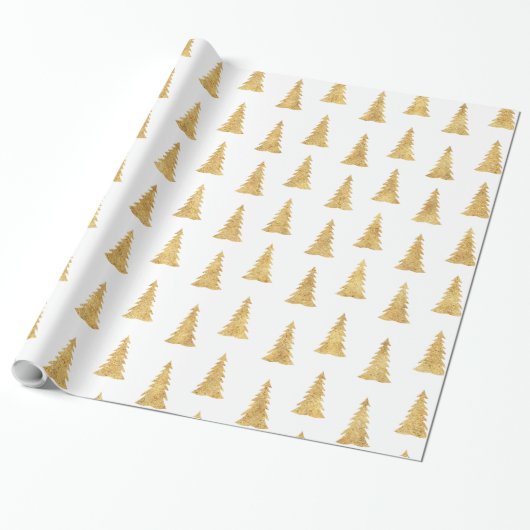 Gold Kerstmis Cadeaupapier (Uitgerold)