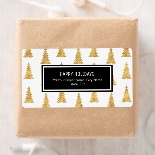 Gold Kerstmis Etiket (Insitu)