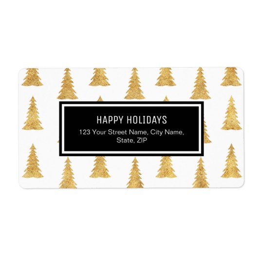 Gold Kerstmis Etiket (Voorkant)