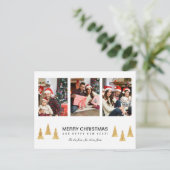 Gold Kerstmis Feestdagenkaart (Staand voorkant)