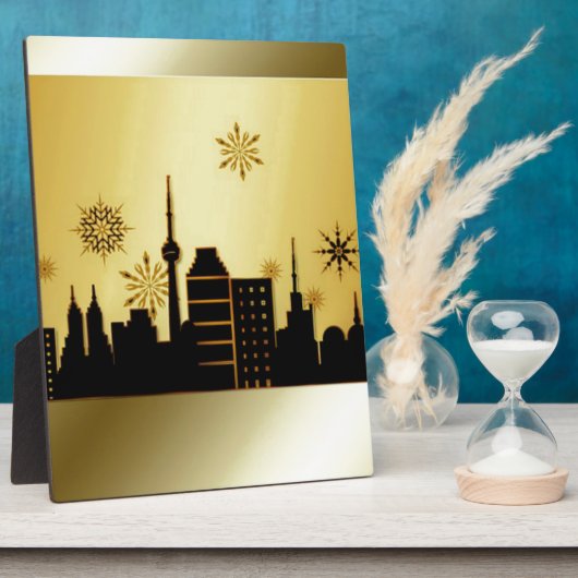 Gold Kerstmis Fotoplaat (Zijkant)