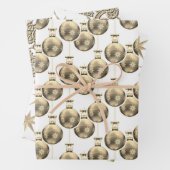 Gold Kerstmis Inpakpapier Vel (In situ)