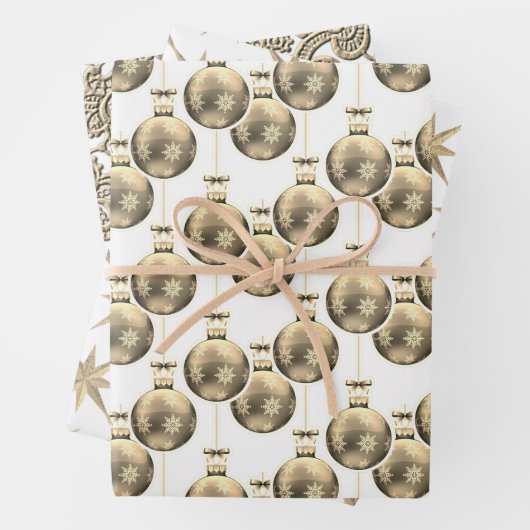 Gold Kerstmis Inpakpapier Vel (In situ)