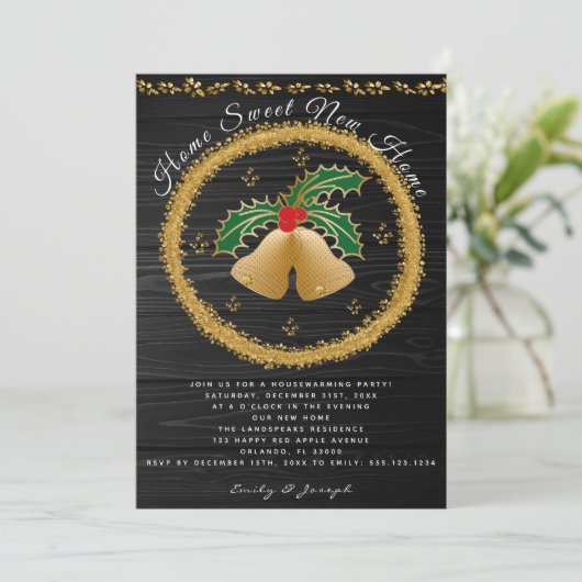 Gold Kerstmis Jingle Bell Wraith voor de opwarming Kaart (Staand voorkant)