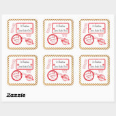 Gold Kerstmis, levering Noordpool-post vanaf Santa Vierkante Sticker (Vel)