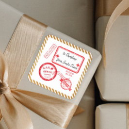Gold Kerstmis, levering Noordpool-post vanaf Santa Vierkante Sticker