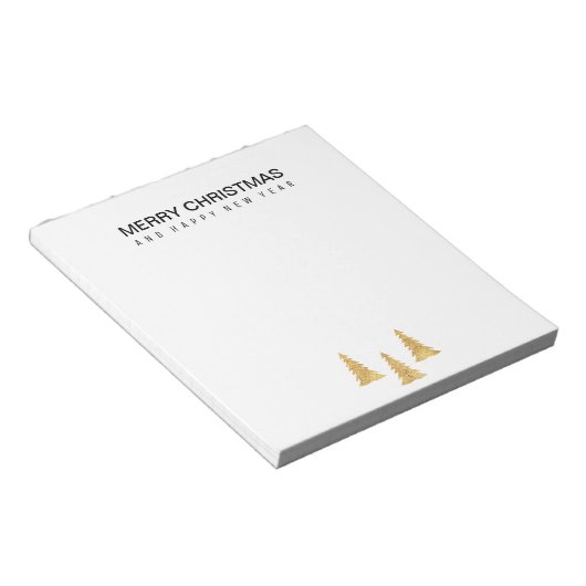 Gold Kerstmis Notitieblok (Schuin)