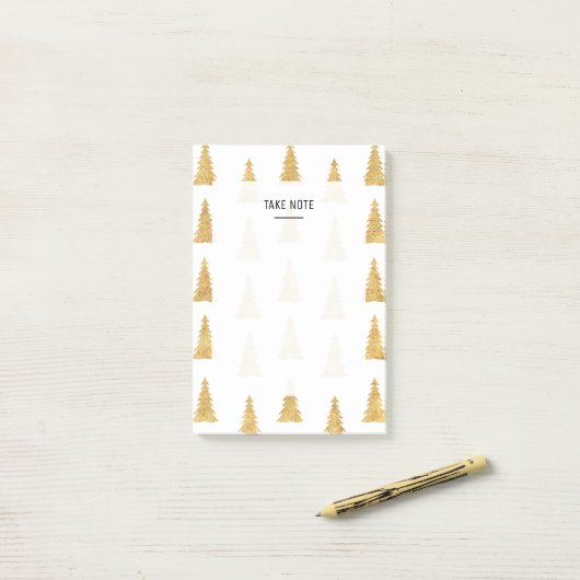 Gold Kerstmis Post-it® Notes (Op bureau)