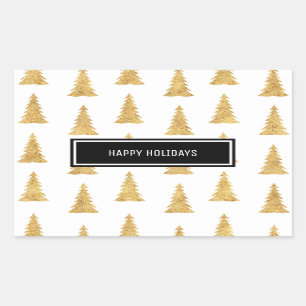 Gold Kerstmis Rechthoekige Sticker