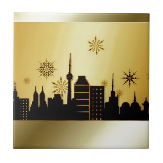 Gold Kerstmis Tegeltje (Voorkant)