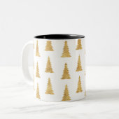 Gold Kerstmis Tweekleurige Koffiemok (Voorkant links)