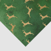 Gold Kerstrendiertje op groene ontkoppeling Tissuepapier (Detail)