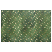 Gold Kerstrendiervis op groen Stof (Fat Quarter)