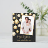 Gold Kerstsieraden Fotovakantiekaarten (Staand voorkant)