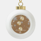 Gold Kerstsierans Keramische Bal Ornament (Voorkant)